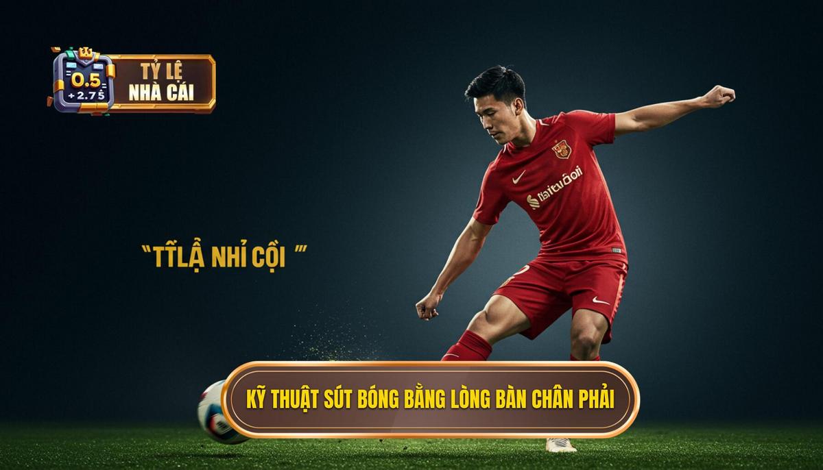 Kỹ thuật sút bóng bằng lòng bàn chân phải 